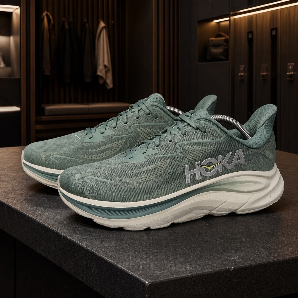 Hoka One One Clifton 10 Fern Truffle Men's 11.5 D Green Running Shoes Sneakers